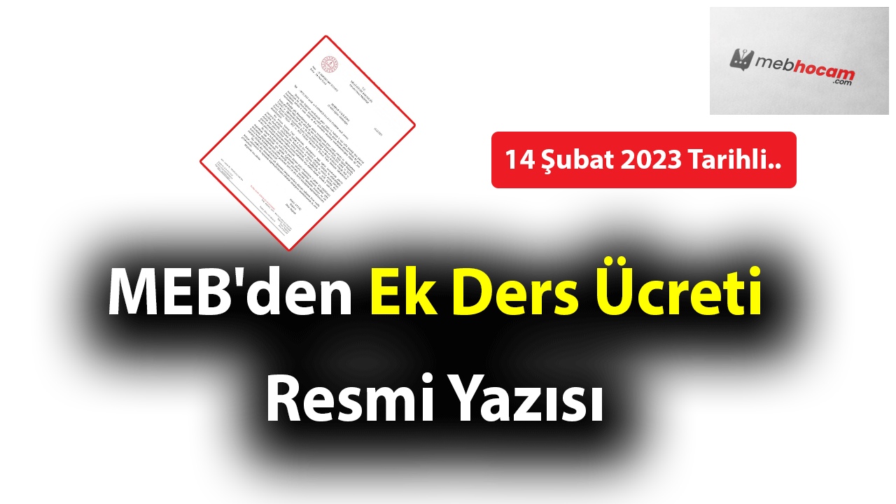MEB'den Ek Ders Ücreti Resmi Yazısı