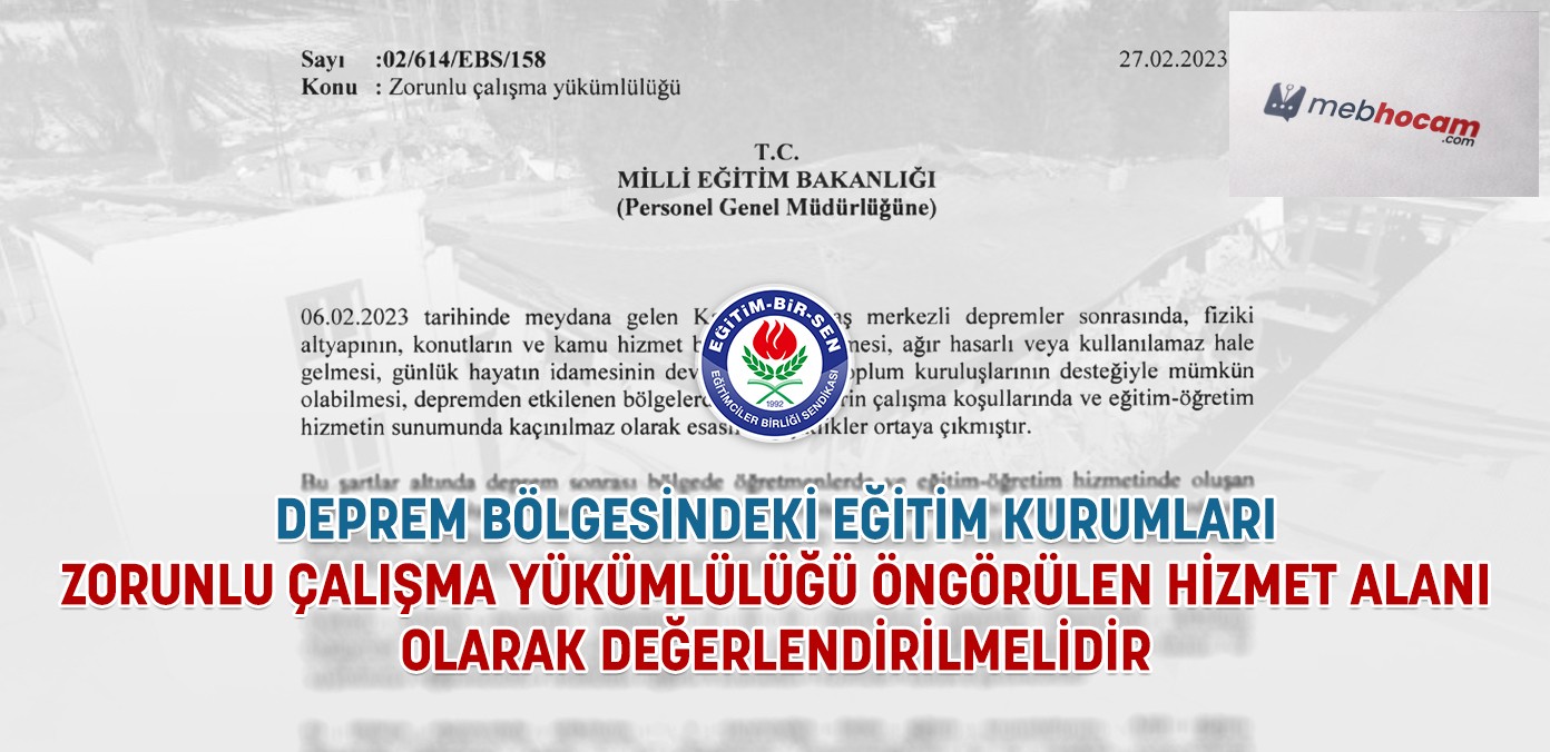 Eğitim Bir Sen'den Zorunlu Hizmet Açıklaması