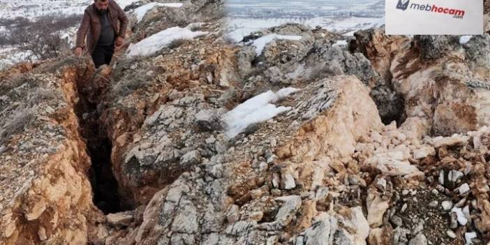 Malatya'da Korkunç Manzara: Deprem Dağı Resmen İkiye Böldü Yarığı Görenler İnanamadı